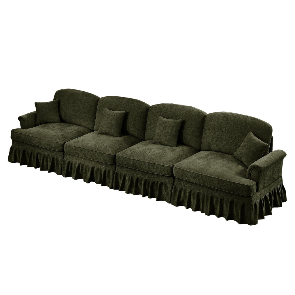 Mid Century 4 Seater Sofa with Flared Arms and Skirts.
