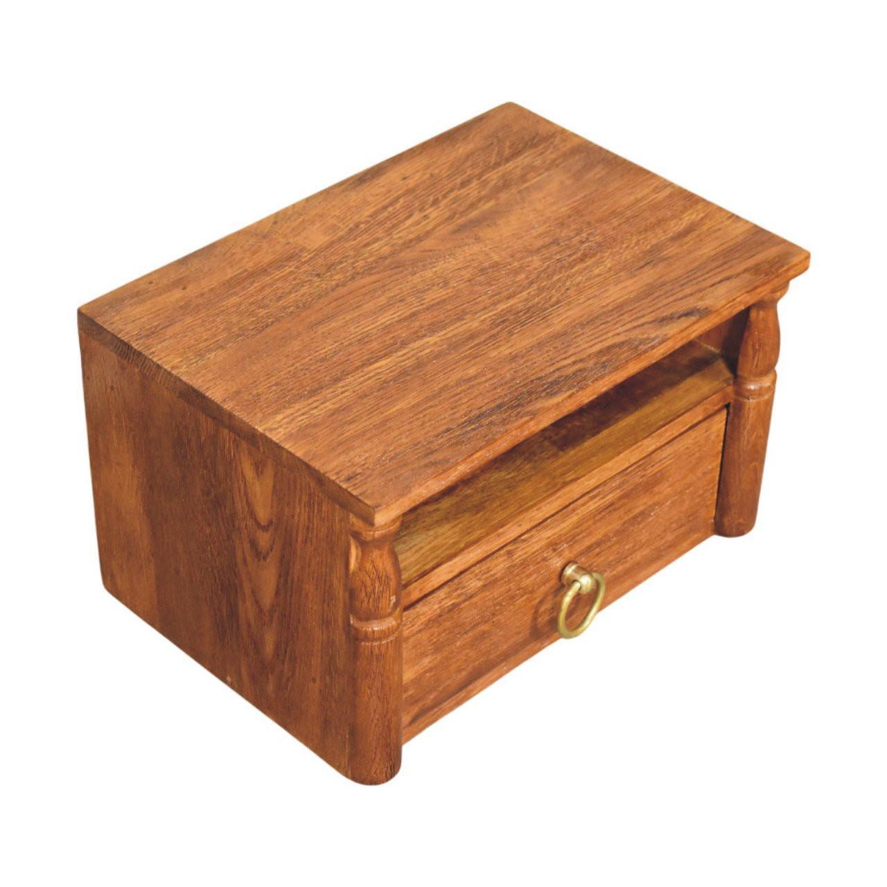 Artisan Furniture Solid Wood Turned Pillar Nightstand.