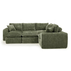 107'' Modern L-shaped Sectional Sofa with Ottomans.