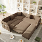 85.1' L-Shaped Pull-Out Sofa Bed with USB Port.