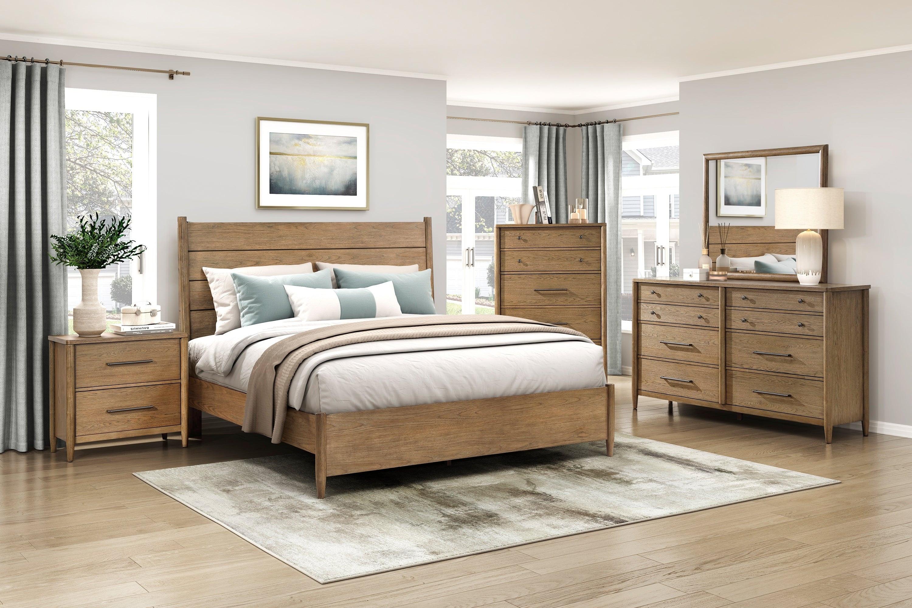 Queen Platform Bed with Removable Upholstery Cushion.