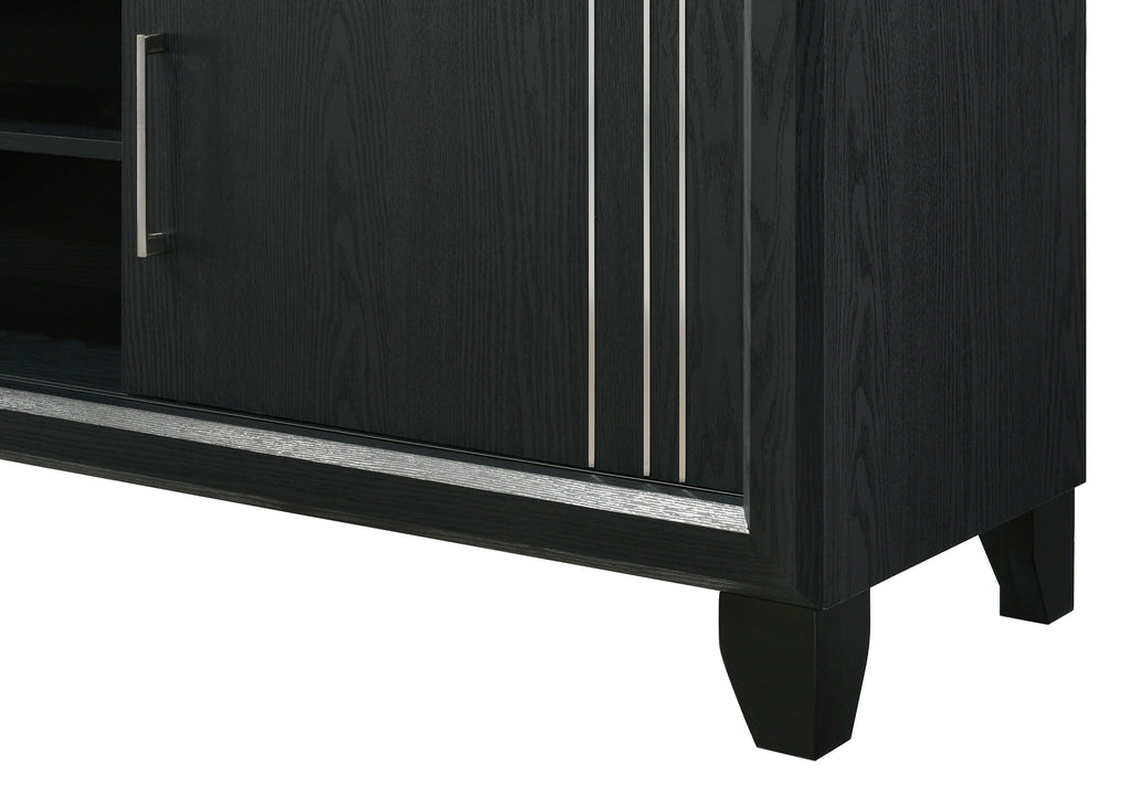 Contemporary TV Stand with Open Shelves & Storage.