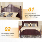 Full Size Wooden Bed Frame with Headboard, Easy Assembly.