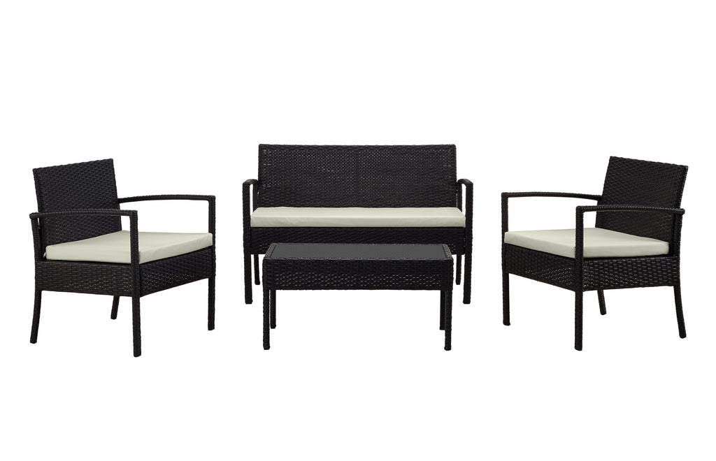 Noli 4-Piece Conversation Set in Black and Cream