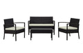 Noli 4-Piece Conversation Set in Black and Cream