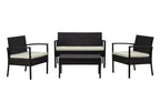 Noli 4-Piece Conversation Set in Black and Cream