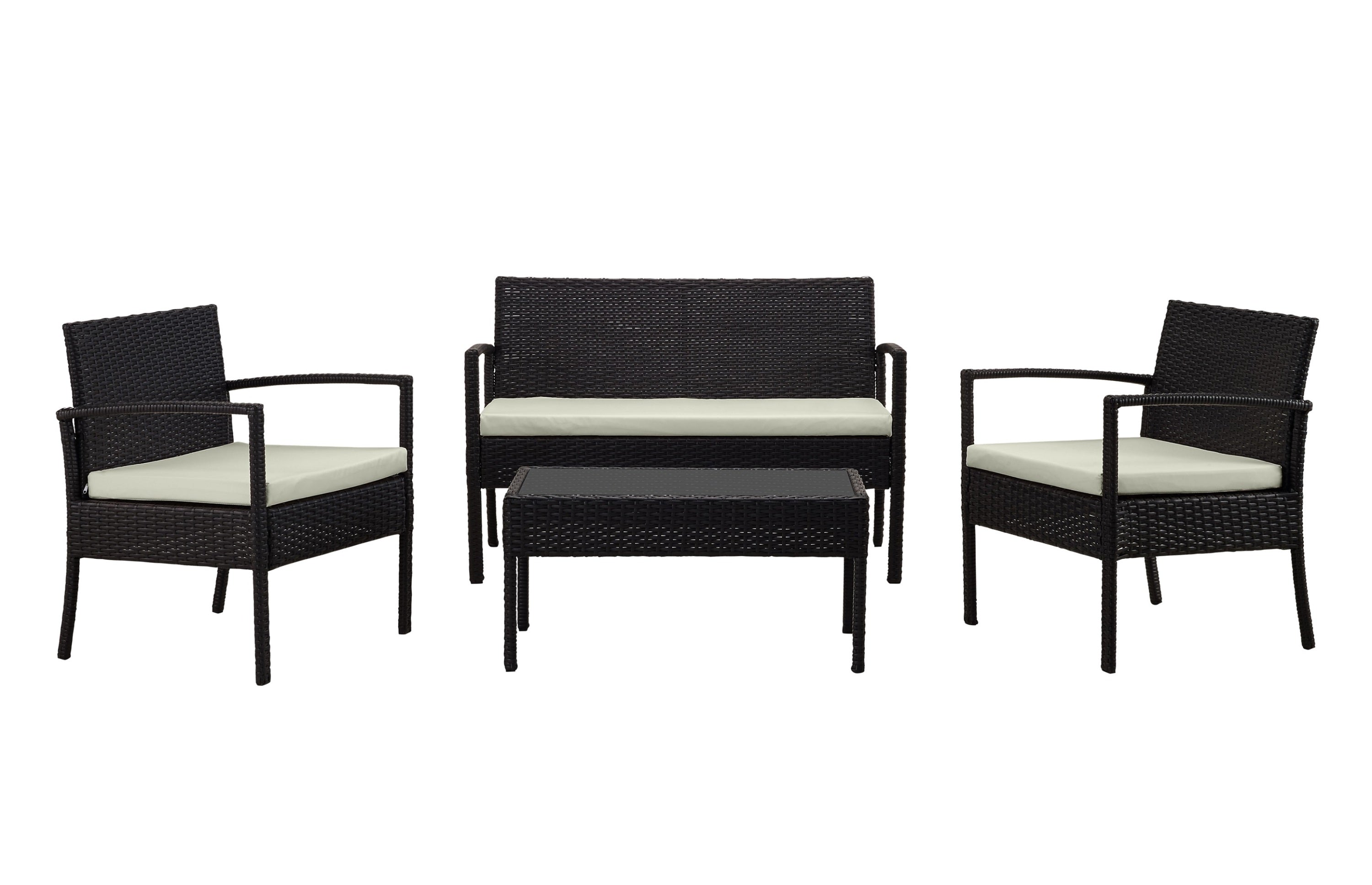 Noli 4-Piece Conversation Set in Black and Cream