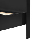 Solid Wood King Size Bed - Black Pine Design.