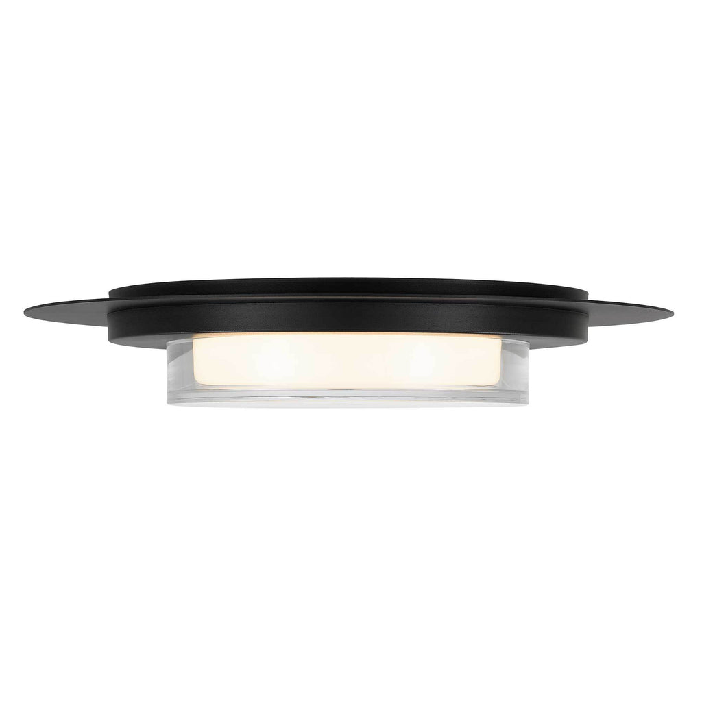 Side profile of 16 Inch LED Flush Mount Ceiling Fixture highlighting slim black frame and clear acrylic diffuser.