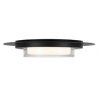 Side profile of 16 Inch LED Flush Mount Ceiling Fixture highlighting slim black frame and clear acrylic diffuser.