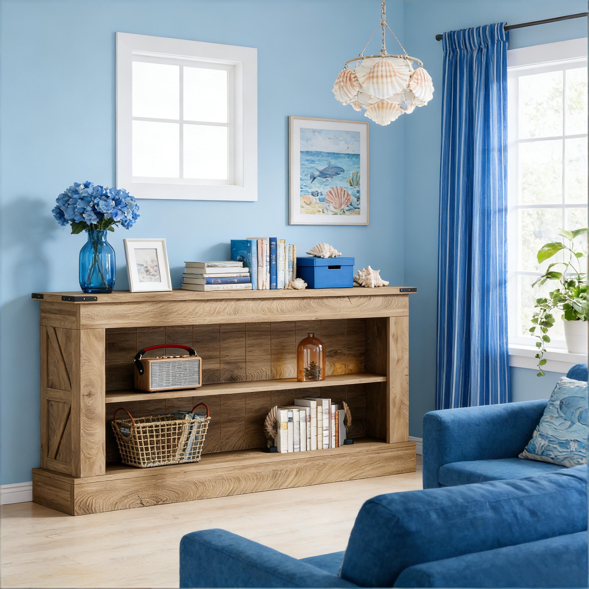 Stylish Console Table with Dual-Layer Storage.