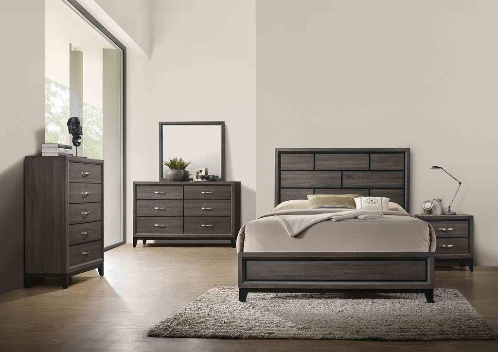 Two Tone Nightstand with Two Drawers for Bedroom.