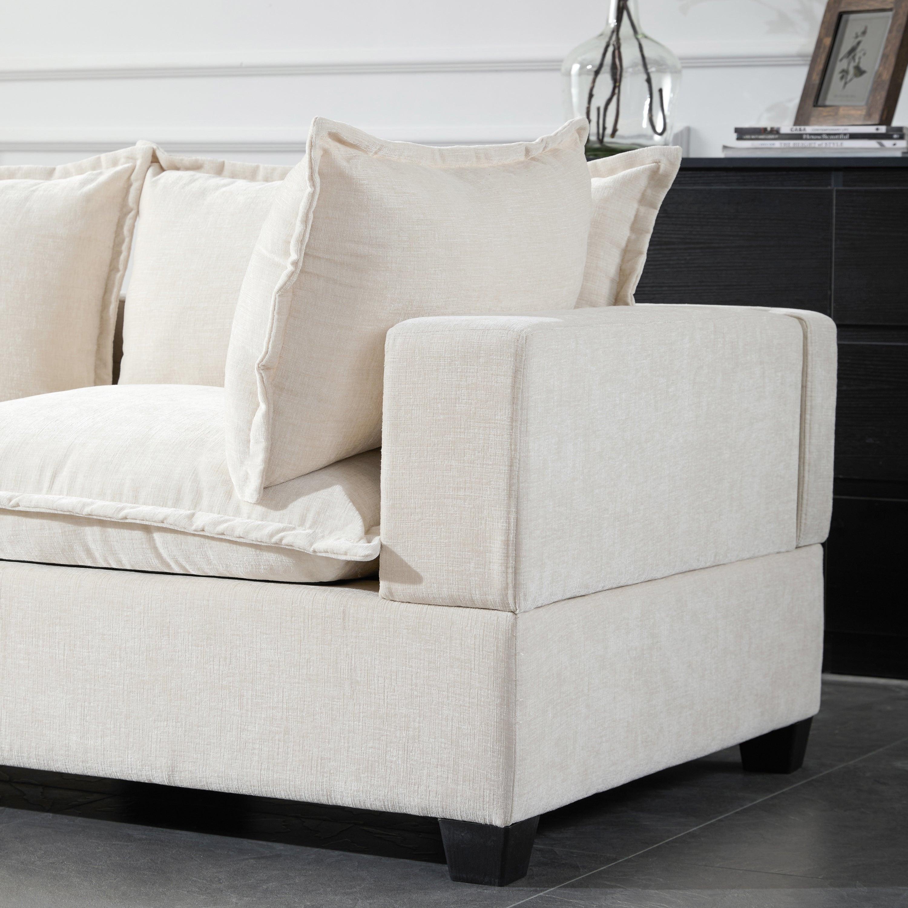 117.5'' Modular Sectional Sofa with Movable Storage Ottoman.