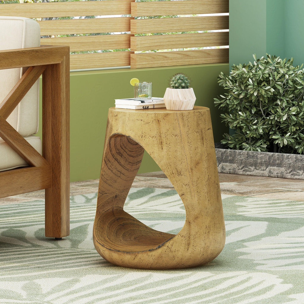 MGO Side Table - Unique Wood Texture.