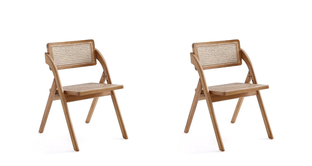 Lambinet Wood Folding Chair in Natural - Set of 2.