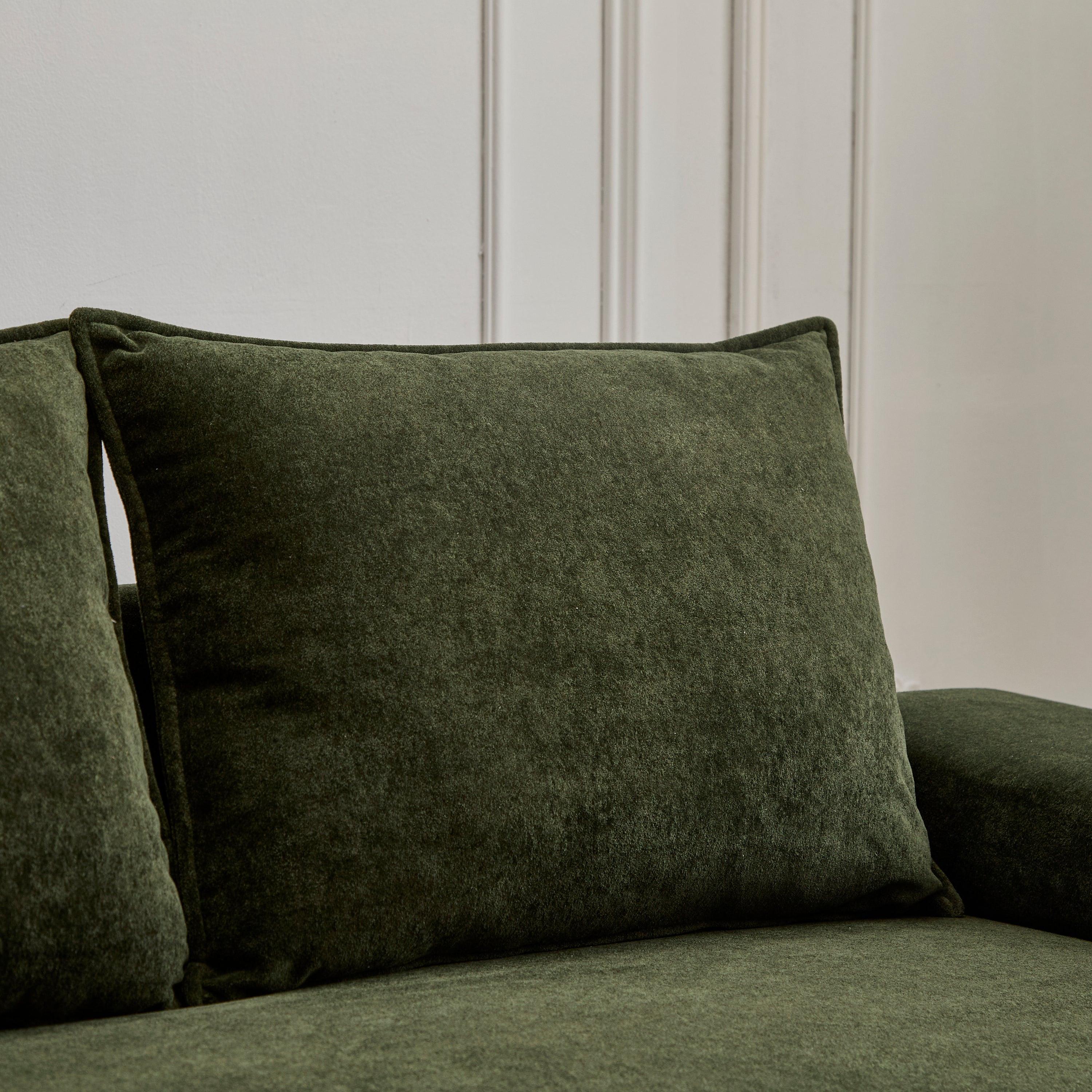 Algora 84.5 in. Modern Velvet Sofa - Moss Green.