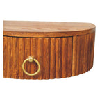 Solid Wood Nightstand with Ring Pull in Modern Style.