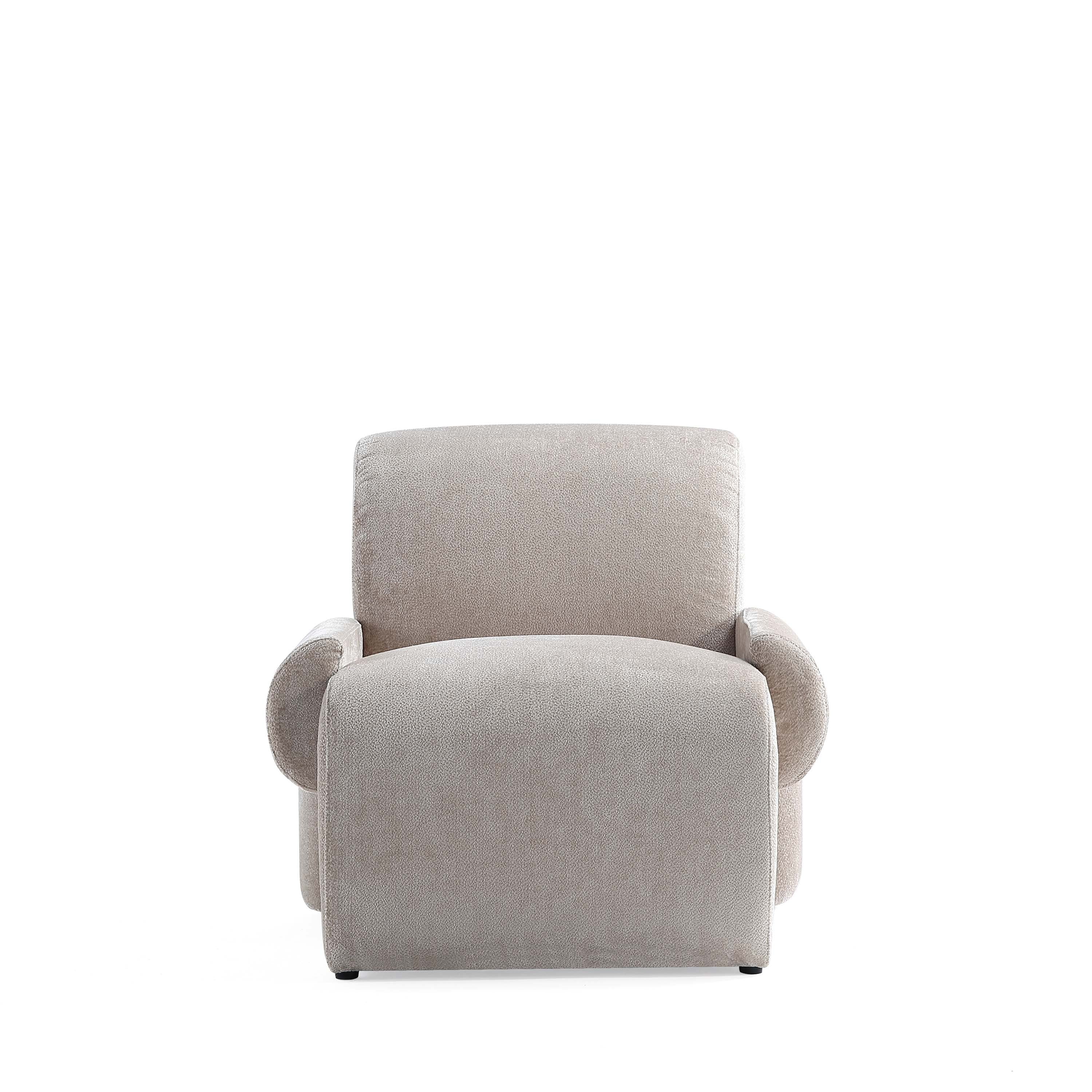 Verandah Chenille Lounge Chair in Beige