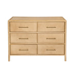 Natural Storage Cabinet with 6 Drawers for Living Room.