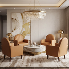 Shell-Shaped Armchair with PU Leather Upholstery.