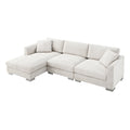 Minsk Gray Chenille 4-Seater L-Shaped Sectional Sofa with Chaise