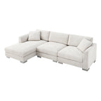 Minsk Gray Chenille 4-Seater L-Shaped Sectional Sofa with Chaise