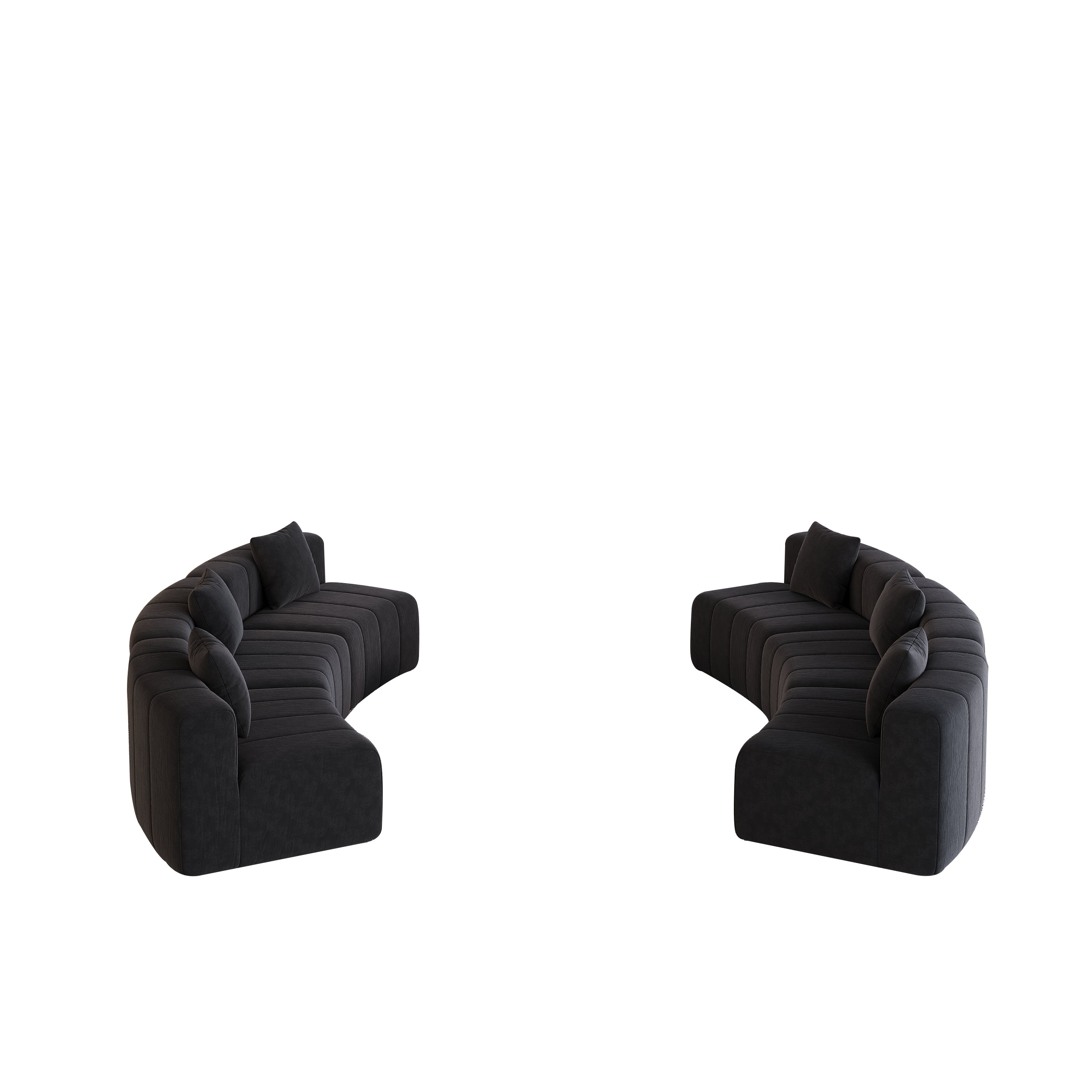 Curved Sectional Sofa with 6 Pillows for Any Room.