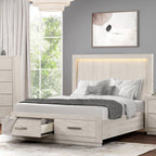 Eastern King Size Bed with Storage and LED Headboard.