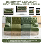 Modular Velvet Chesterfield Sofa with Tassel Skirt.