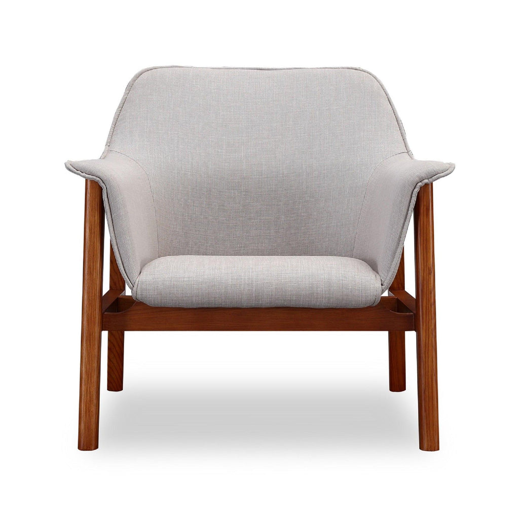 Miller Linen Weave Accent Armchair in Gray.