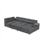 Grey Sectional Sofa with Storage Ottoman for Comfort.