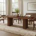 Walnut Dining Table 95 Inch - Solid Wood | Seats 8, styled in a modern dining room with neutral decor and seating for eight.
