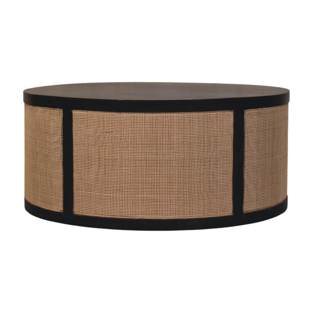 Solid Wood Monaco Round Rattan Centerpiece,Beige & brown