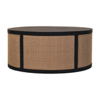 Solid Wood Monaco Round Rattan Centerpiece,Beige & brown