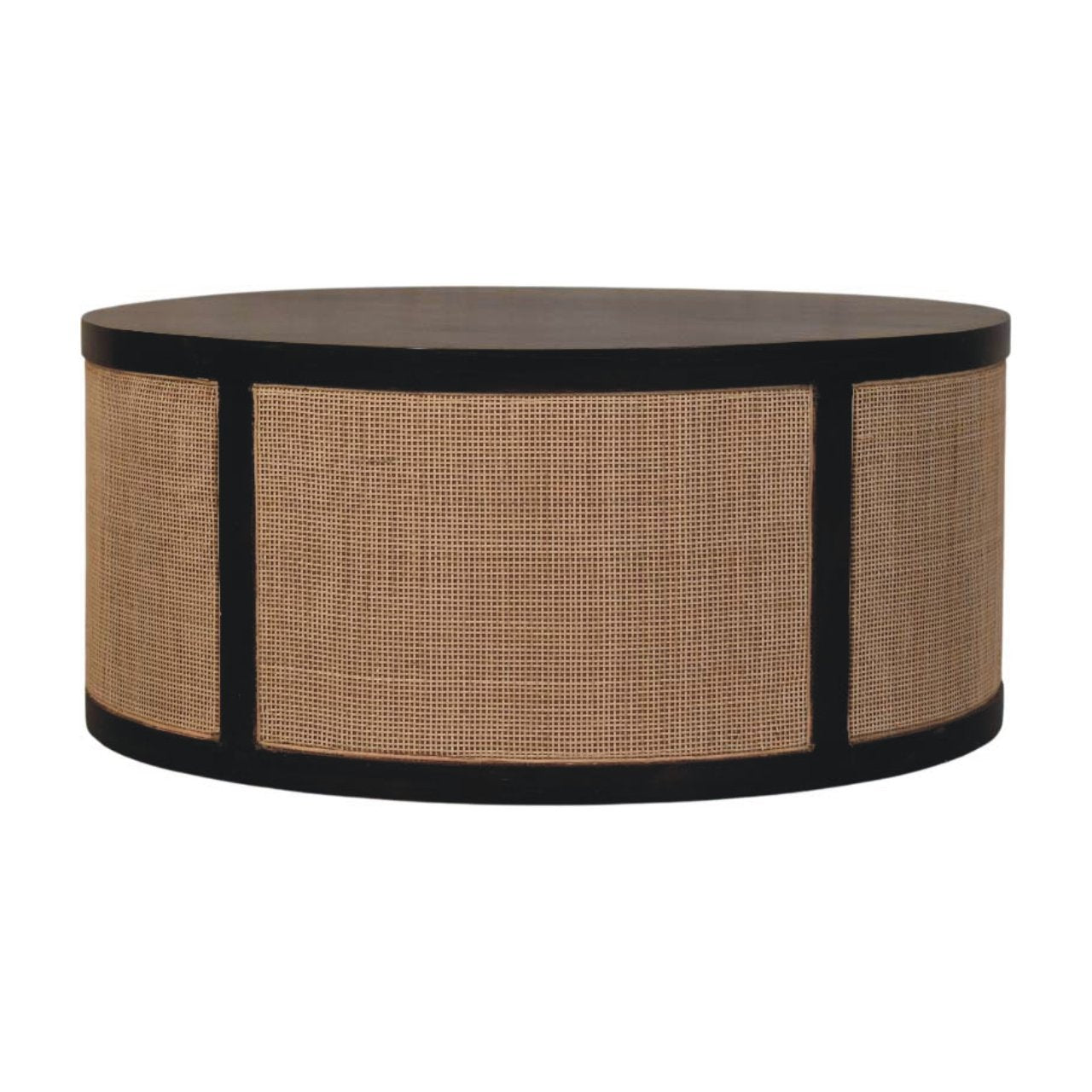 Solid Wood Monaco Round Rattan Centerpiece,Beige & brown