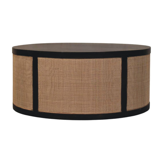 Solid Wood Monaco Round Rattan Centerpiece,Beige & brown
