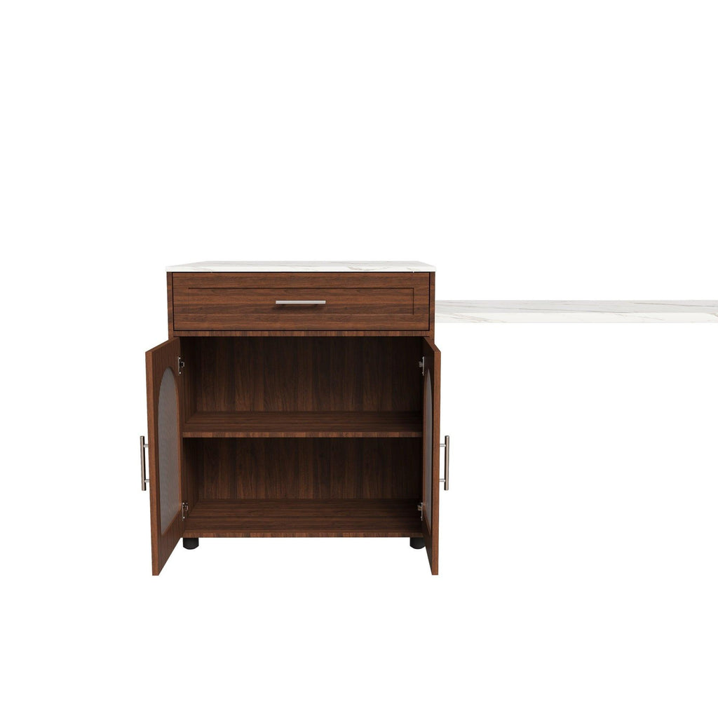 80-inch Expandable Kitchen Island with Dining Table.