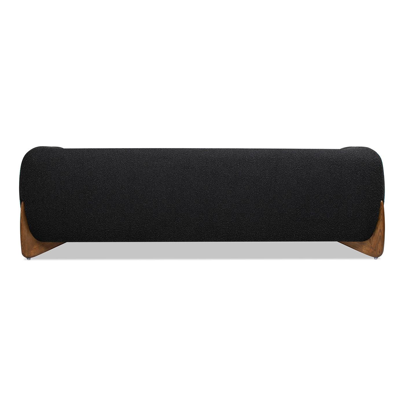 Alpine Sherpa Sofa in Black Boucle - 90.5 Inch.