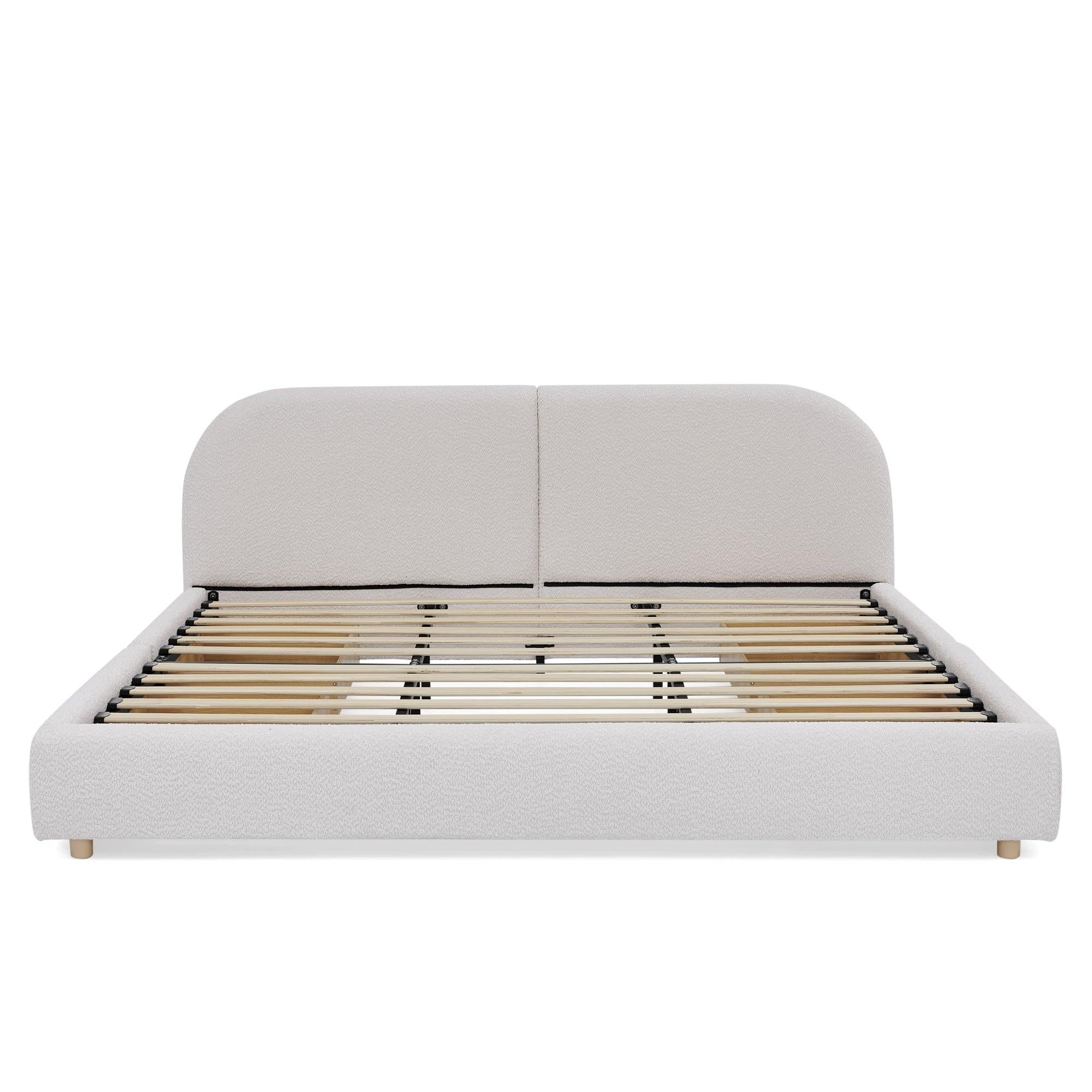 King Size Upholstered Bed Frame - Modern Minimalist Design.