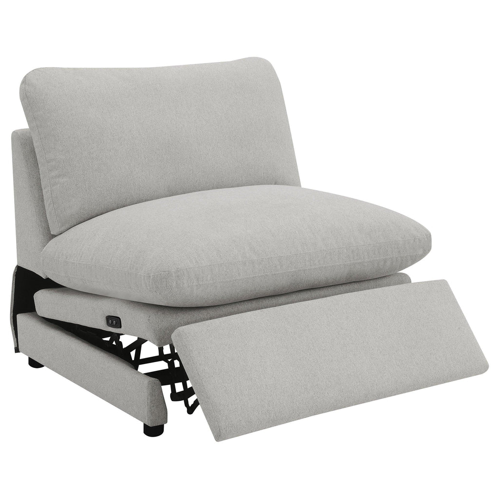 Hollander Grey 5-Piece Modular Power Reclining Sectional.