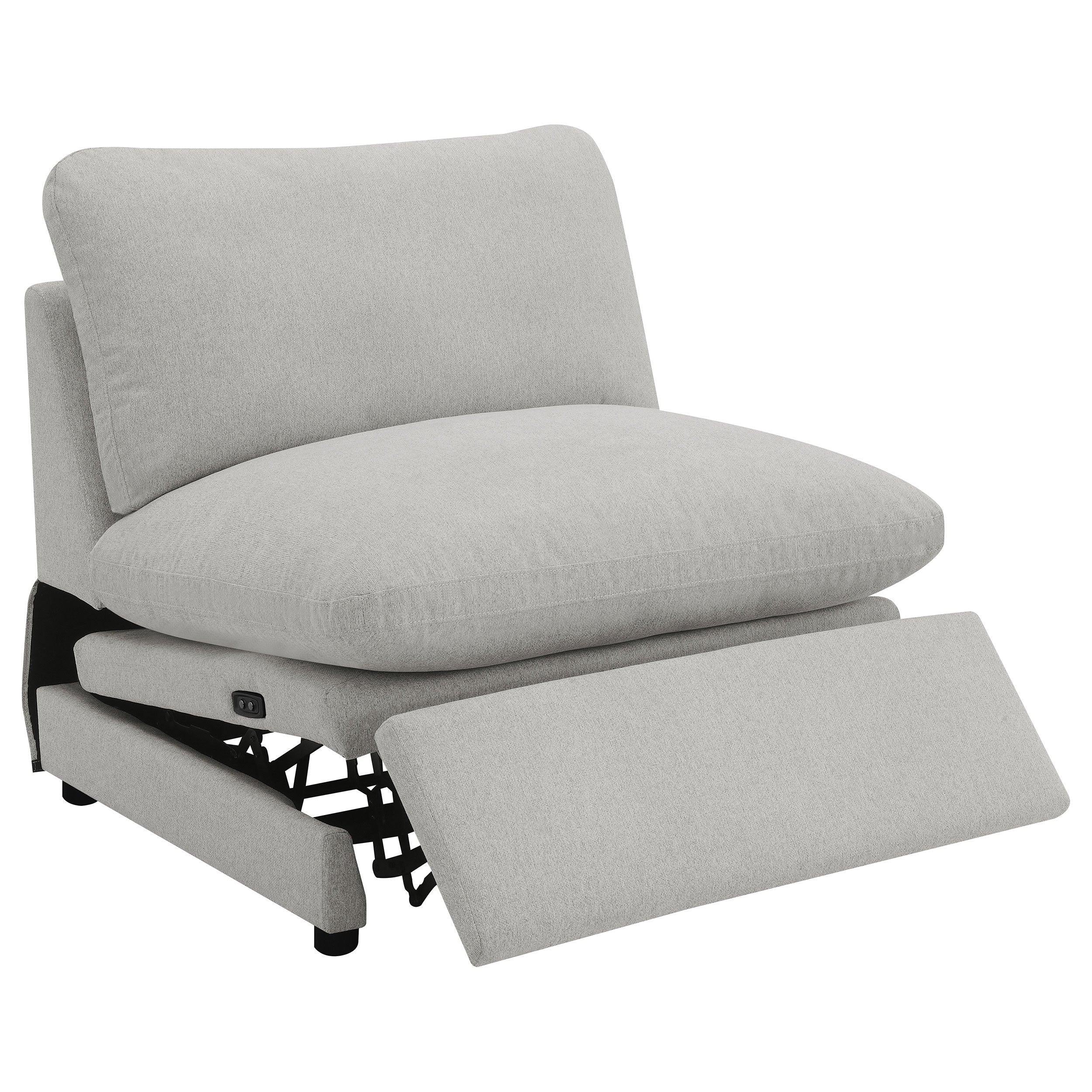 Hollander Grey 5-Piece Modular Power Reclining Sectional.