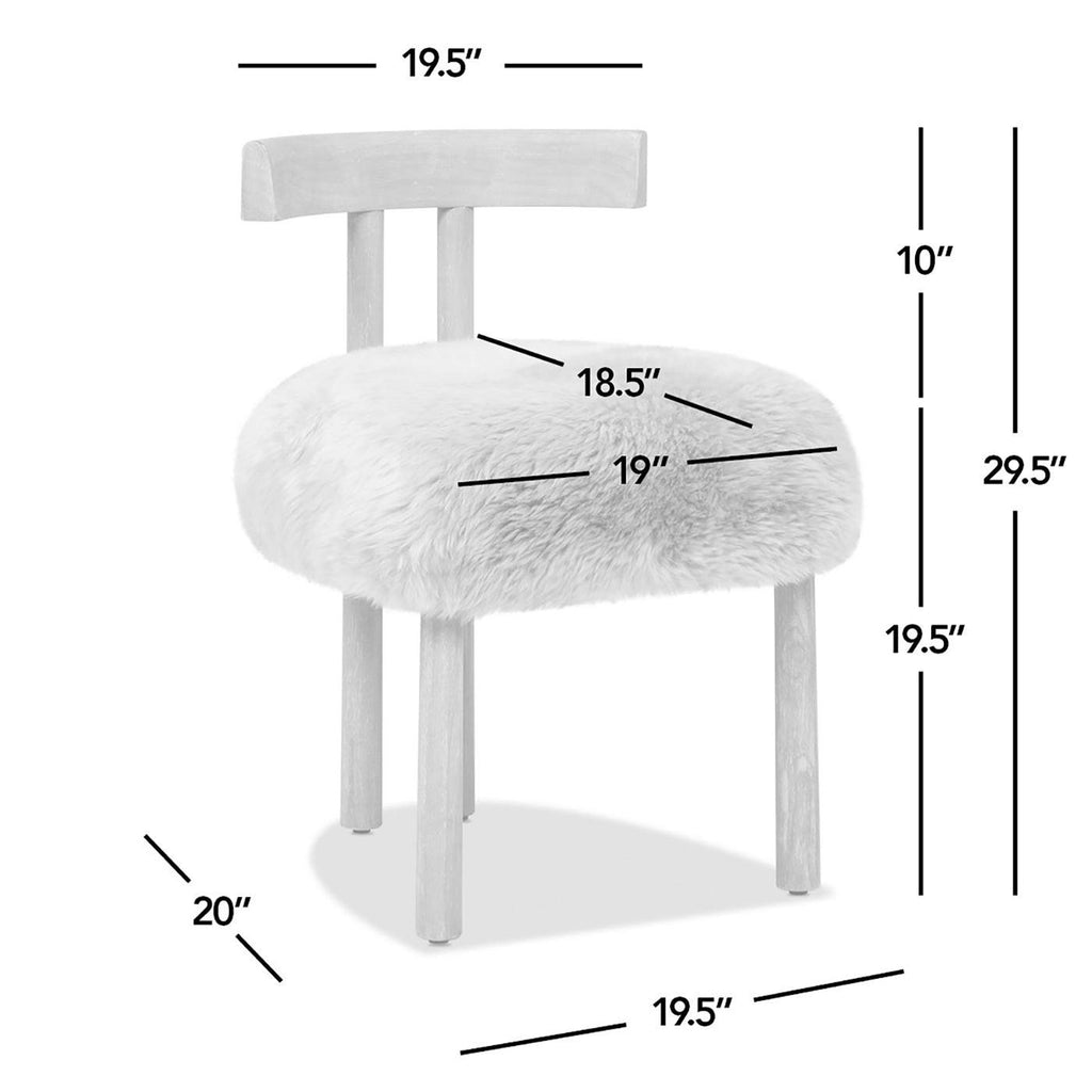 Genuine Sheepskin Dining Chair with Split Back Design.