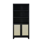 Sheridan 31' Bookcase Cabinet in Black (7-Shelf)