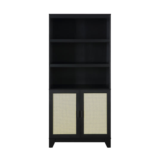 Sheridan 31' Bookcase Cabinet in Black (7-Shelf)