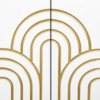 Modern Fluted Sideboard Buffet with Storage, Curve Element, 4 Doors with Adjustable Shelves, White