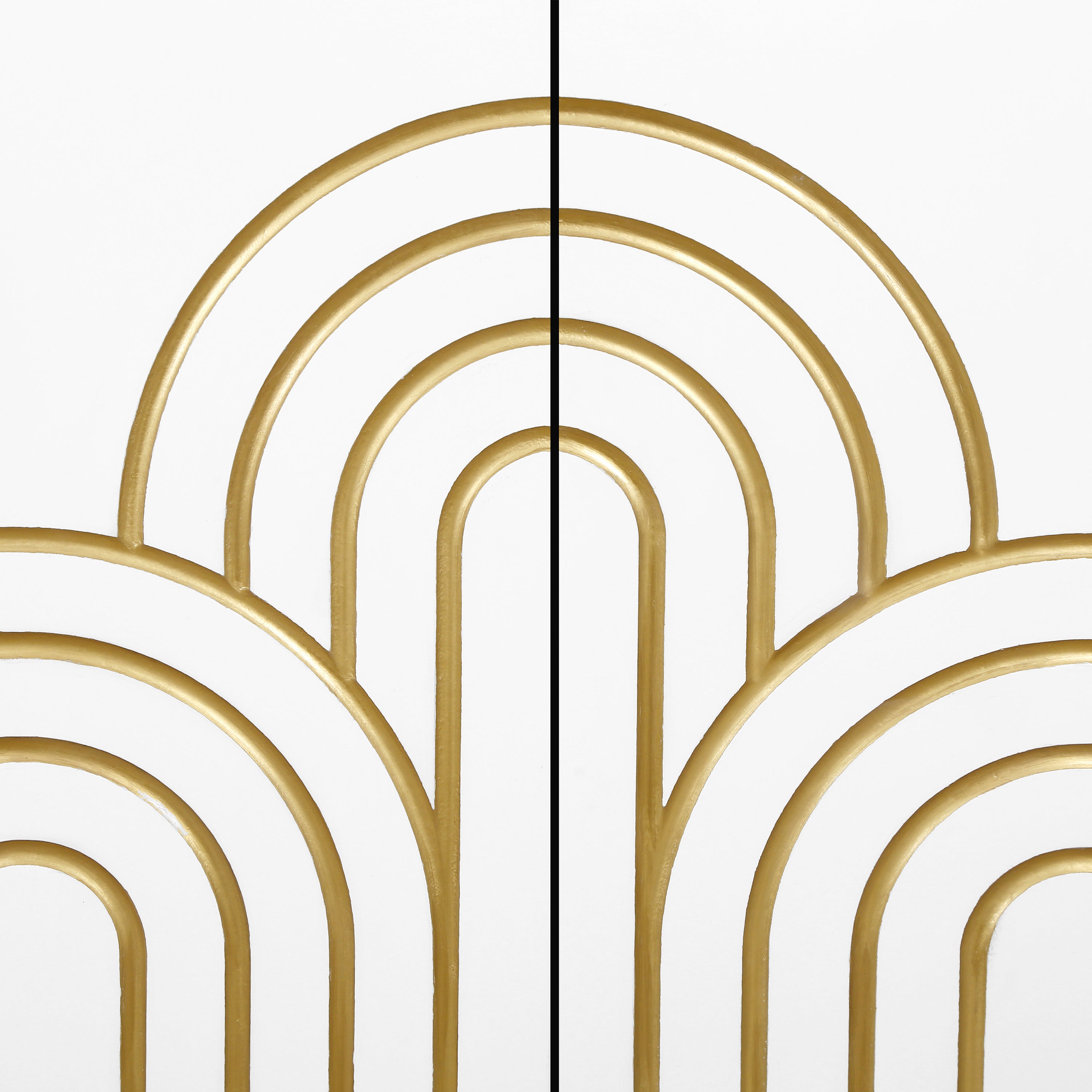 Modern Fluted Sideboard Buffet with Storage, Curve Element, 4 Doors with Adjustable Shelves, White