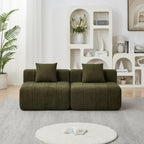 Modular Chenille Sectional Sofa with 2 Pillows.