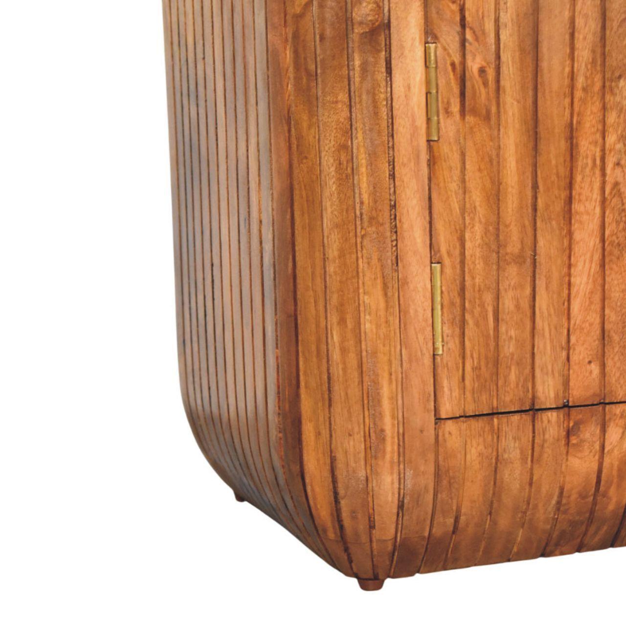 Solid Wood Media Console - Artisan Furniture with Shelves.