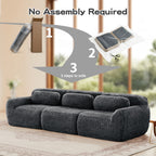 No assembly required for Modular Sectional Sofa - Comfortable & Versatile Design, featuring vacuum-sealed packaging and simple setup steps.