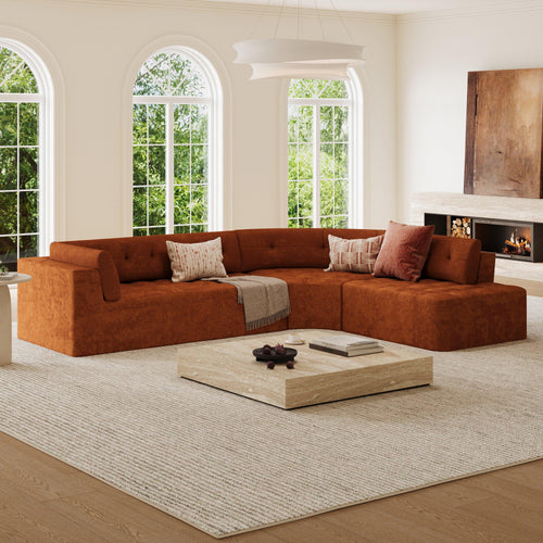 Curved L-Style Sectional Sofa for Modern Living Spaces.